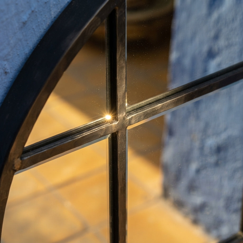 Miroir Arqué Métal Noir - Grand Format